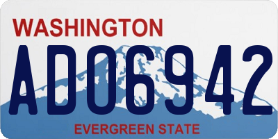 WA license plate ADO6942