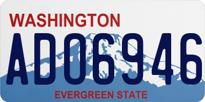 WA license plate ADO6946