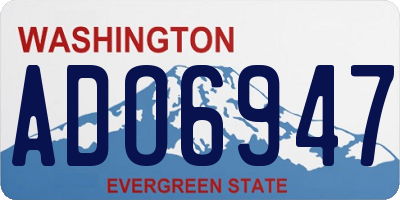 WA license plate ADO6947