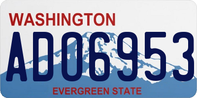 WA license plate ADO6953