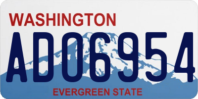 WA license plate ADO6954