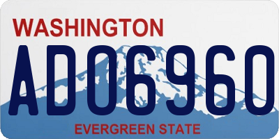 WA license plate ADO6960