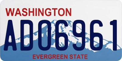 WA license plate ADO6961
