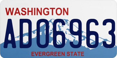 WA license plate ADO6963