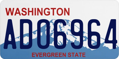 WA license plate ADO6964