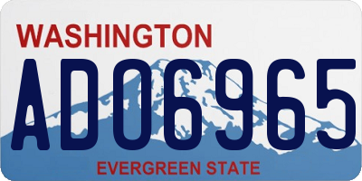 WA license plate ADO6965