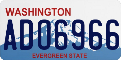 WA license plate ADO6966