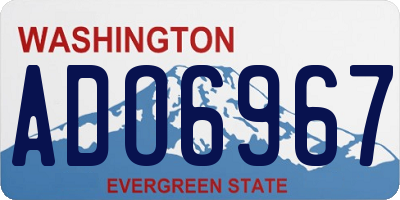 WA license plate ADO6967