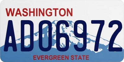WA license plate ADO6972