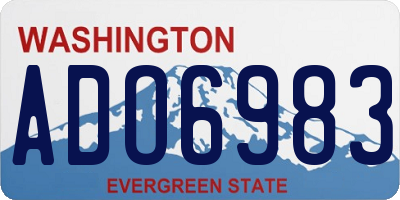 WA license plate ADO6983