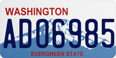 WA license plate ADO6985