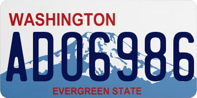 WA license plate ADO6986