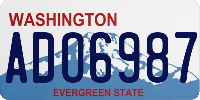 WA license plate ADO6987