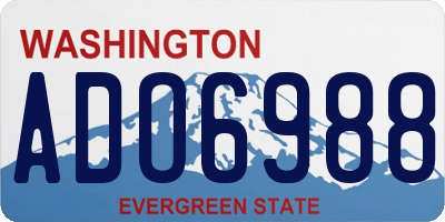 WA license plate ADO6988