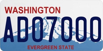 WA license plate ADO7000