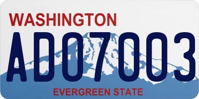 WA license plate ADO7003