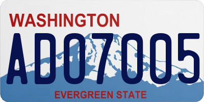 WA license plate ADO7005