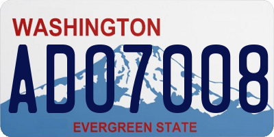 WA license plate ADO7008