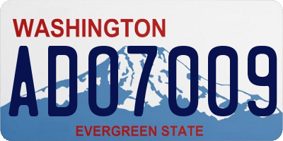 WA license plate ADO7009