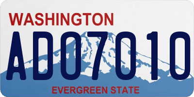 WA license plate ADO7010