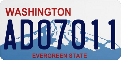 WA license plate ADO7011