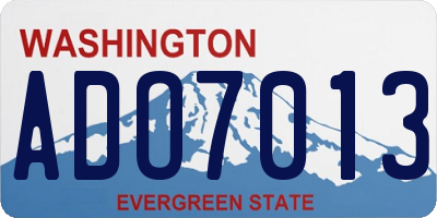 WA license plate ADO7013