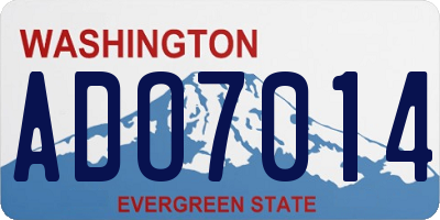 WA license plate ADO7014