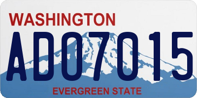 WA license plate ADO7015