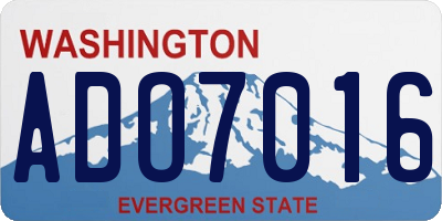 WA license plate ADO7016