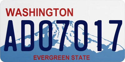 WA license plate ADO7017