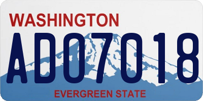 WA license plate ADO7018