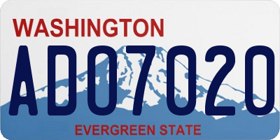 WA license plate ADO7020