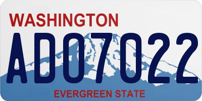 WA license plate ADO7022