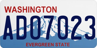 WA license plate ADO7023