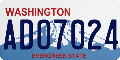 WA license plate ADO7024