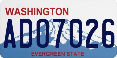 WA license plate ADO7026
