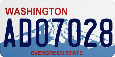 WA license plate ADO7028