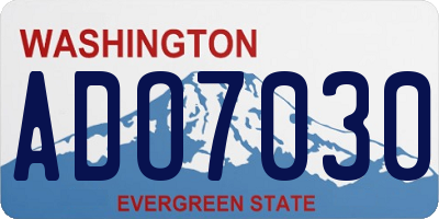 WA license plate ADO7030