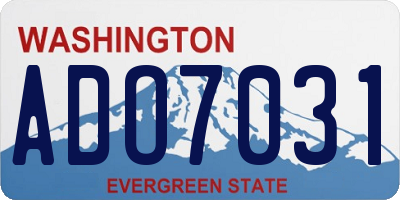 WA license plate ADO7031