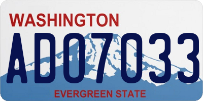 WA license plate ADO7033