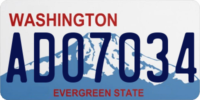 WA license plate ADO7034