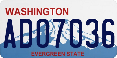WA license plate ADO7036