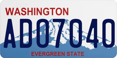 WA license plate ADO7040