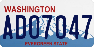 WA license plate ADO7047