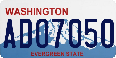WA license plate ADO7050