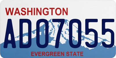 WA license plate ADO7055