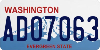 WA license plate ADO7063