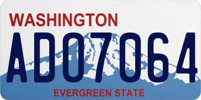 WA license plate ADO7064