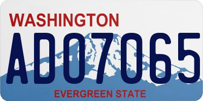 WA license plate ADO7065