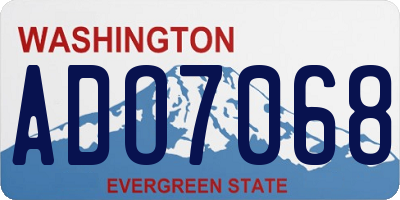 WA license plate ADO7068